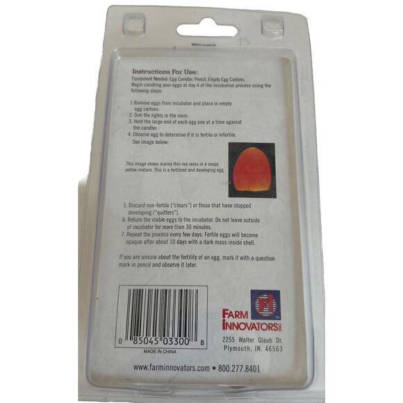 FARM INNOVATORS 3300 CHICKEN POULTRY EGG CANDLER INCUBATOR LIGHT LAMP - Picture 2 of 2